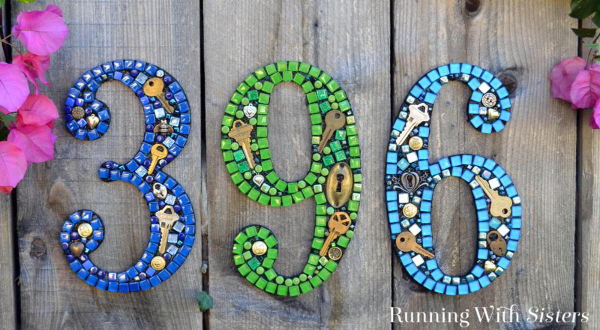DIY Mosaic House Numbers With No Grout