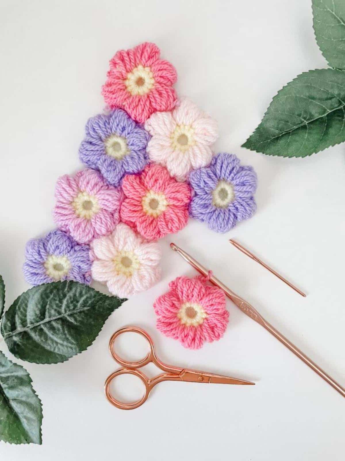 Crochet Puff Flowers