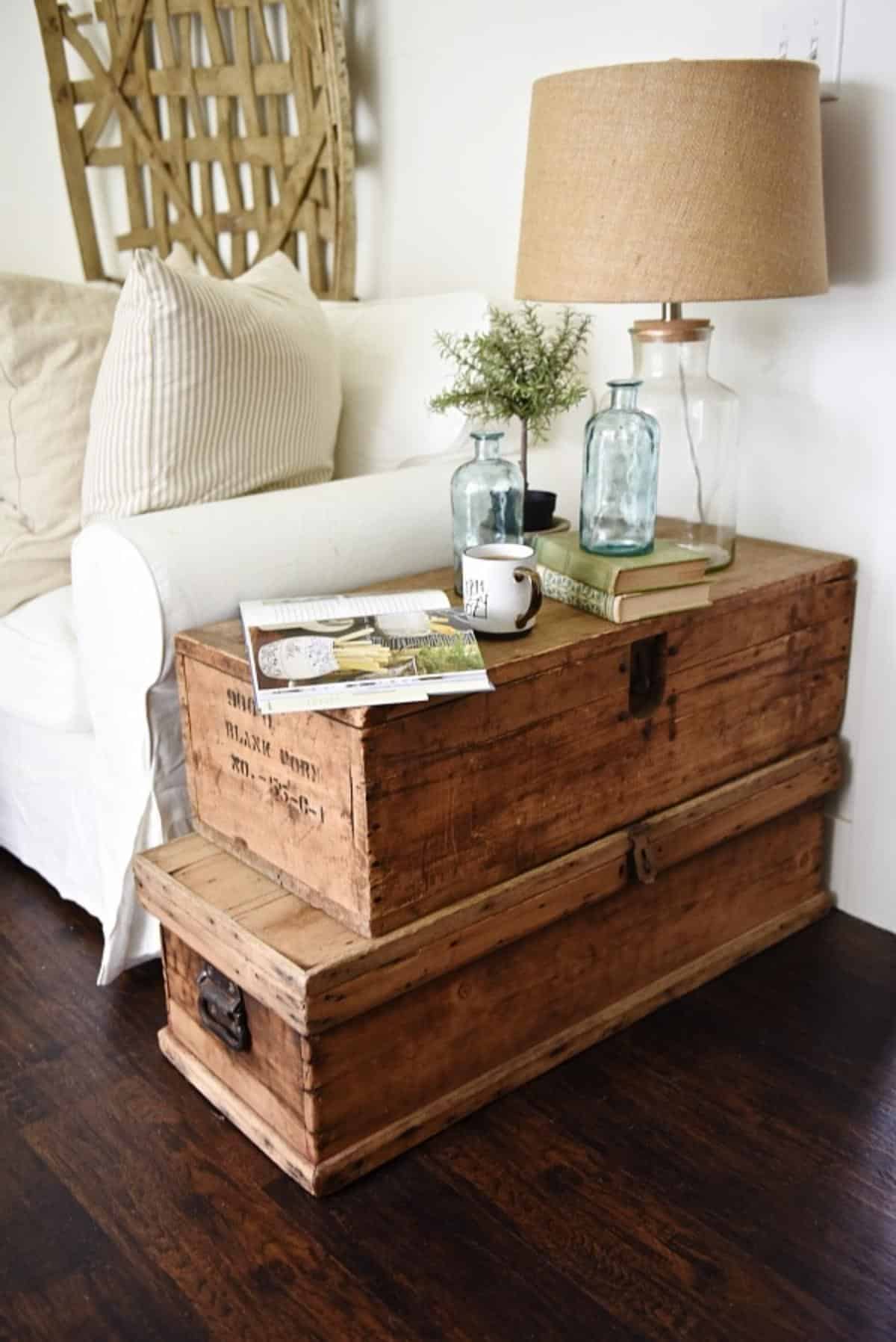 Stacked Trunk End Table