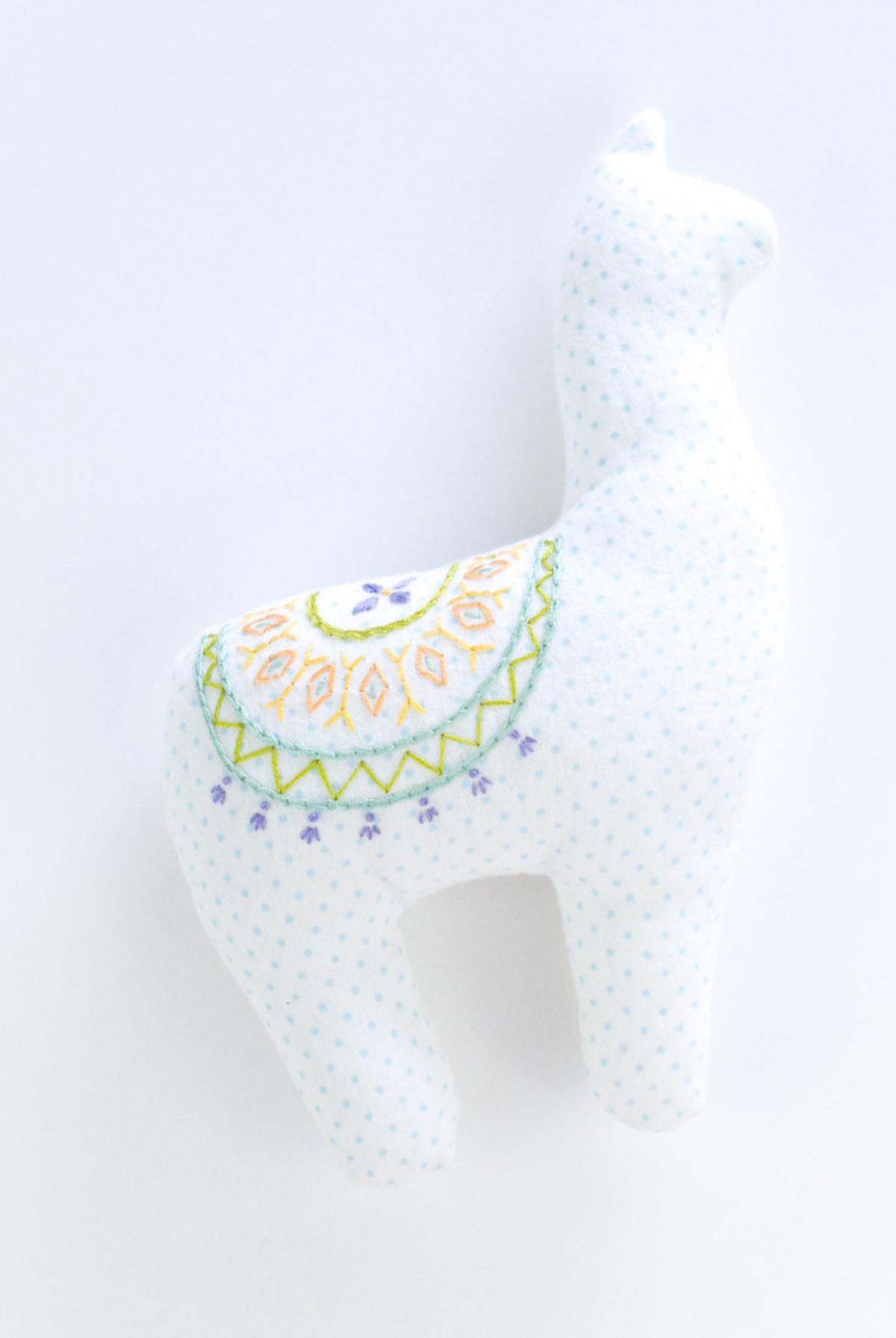 DIY Embroidered Plush Alpaca Softie