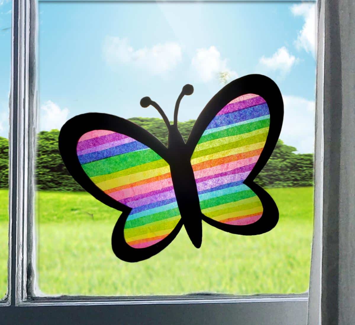 Easy and Fun DIY Spring Butterfly Suncatcher Craft