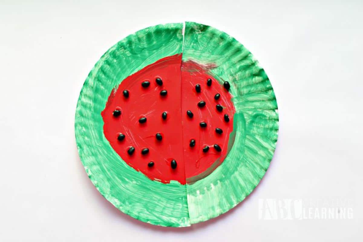 Easy Paper Plate Watermelon Craft