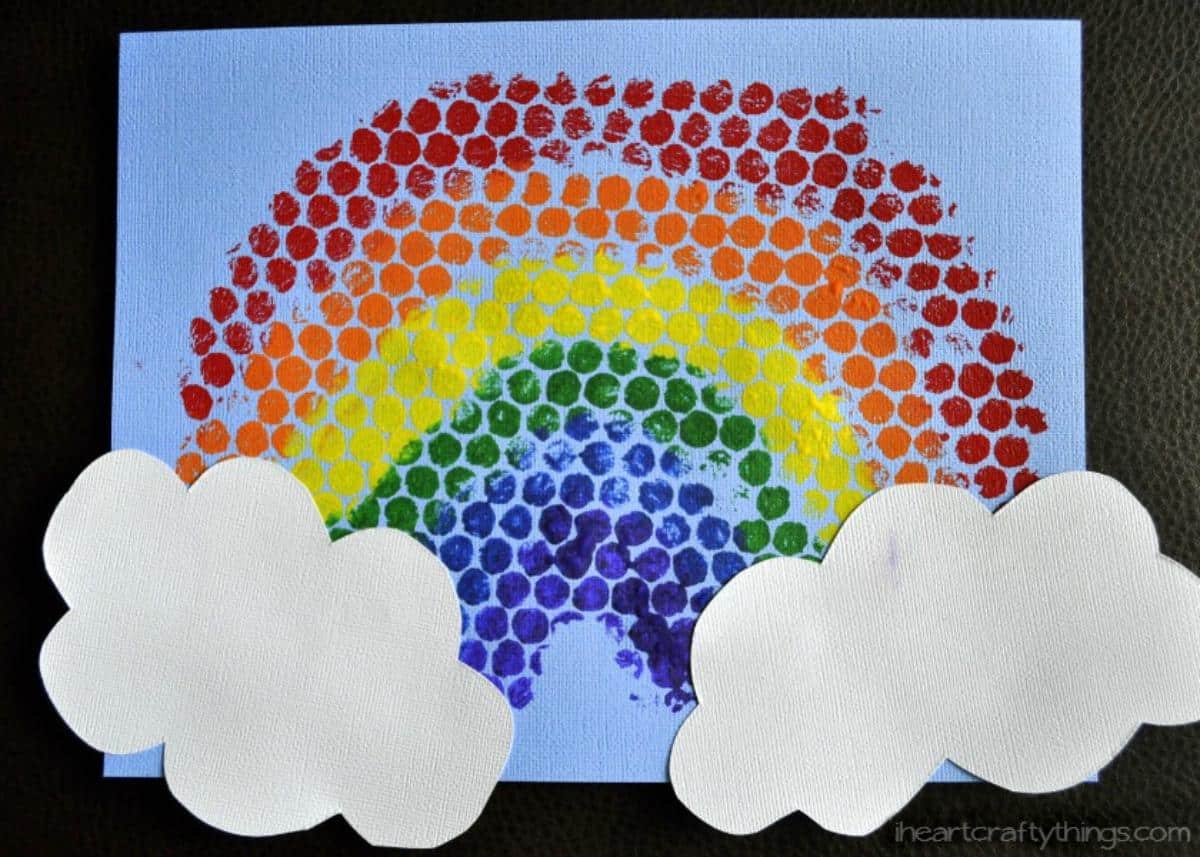 Bubble Wrap Printed Rainbows