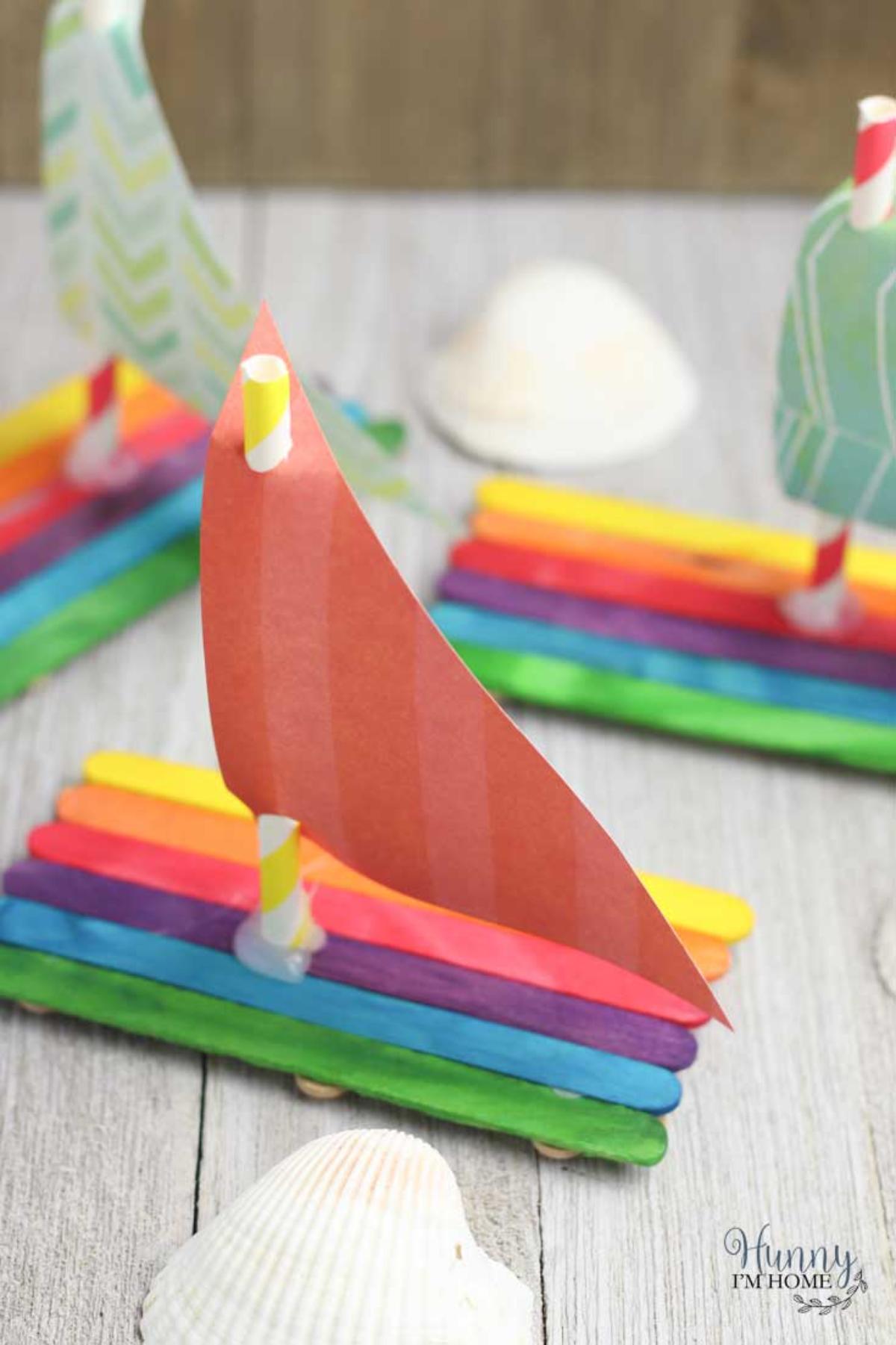 Floating Popsicle Stick Boats