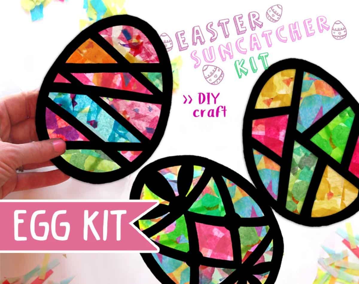 Eggs Kids Craft Easter Stained Glass Suncatchers