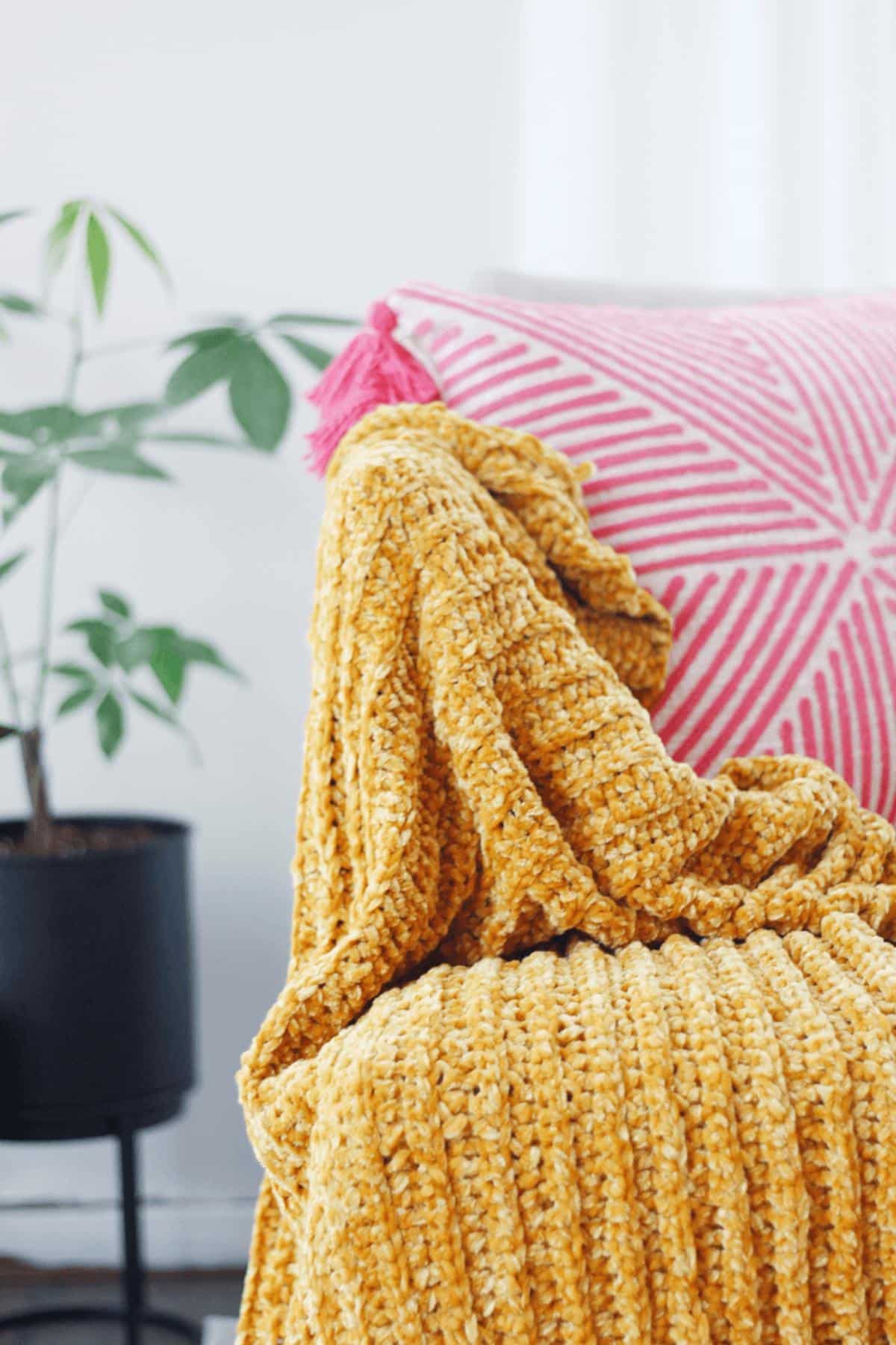 Chunky Velvet Crochet Blanket