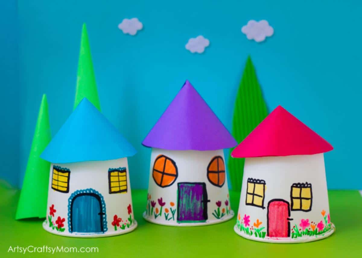 Paper Cup Miniature Village Craft