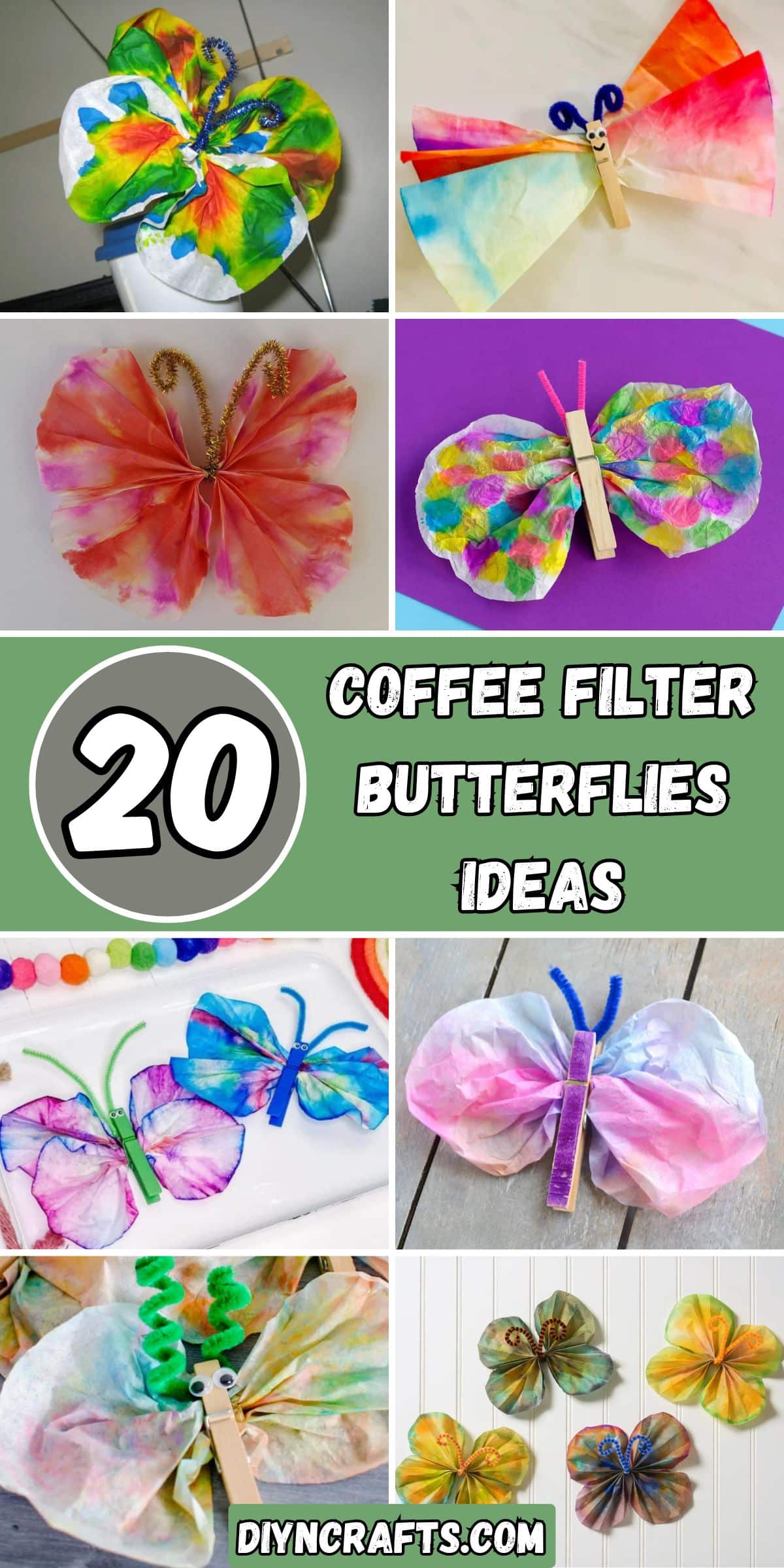 20 Coffee Filter Butterflies Ideas collage.