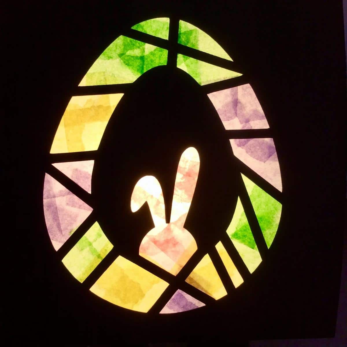 Easter Tissue Paper Stained Glass