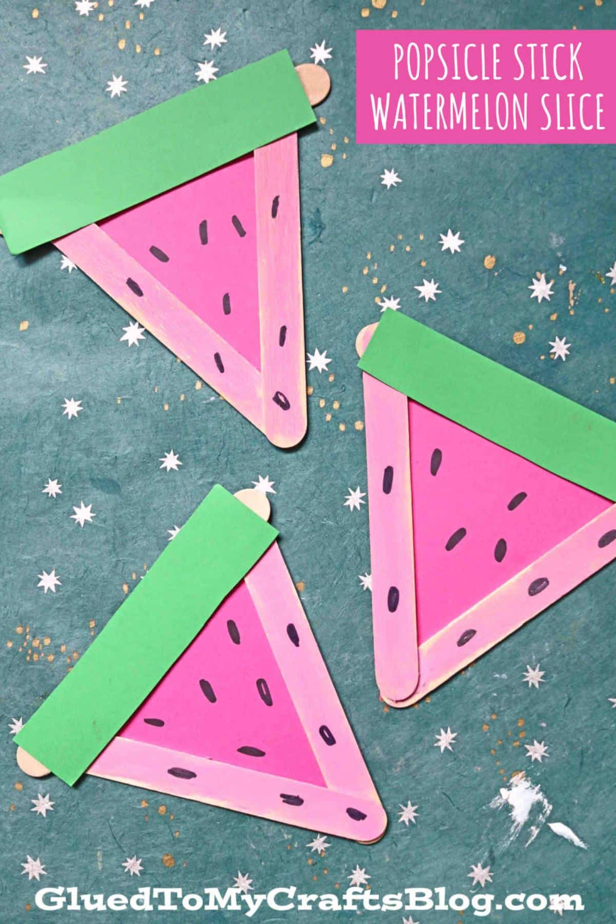 Popsicle Stick Watermelon Slices Craft