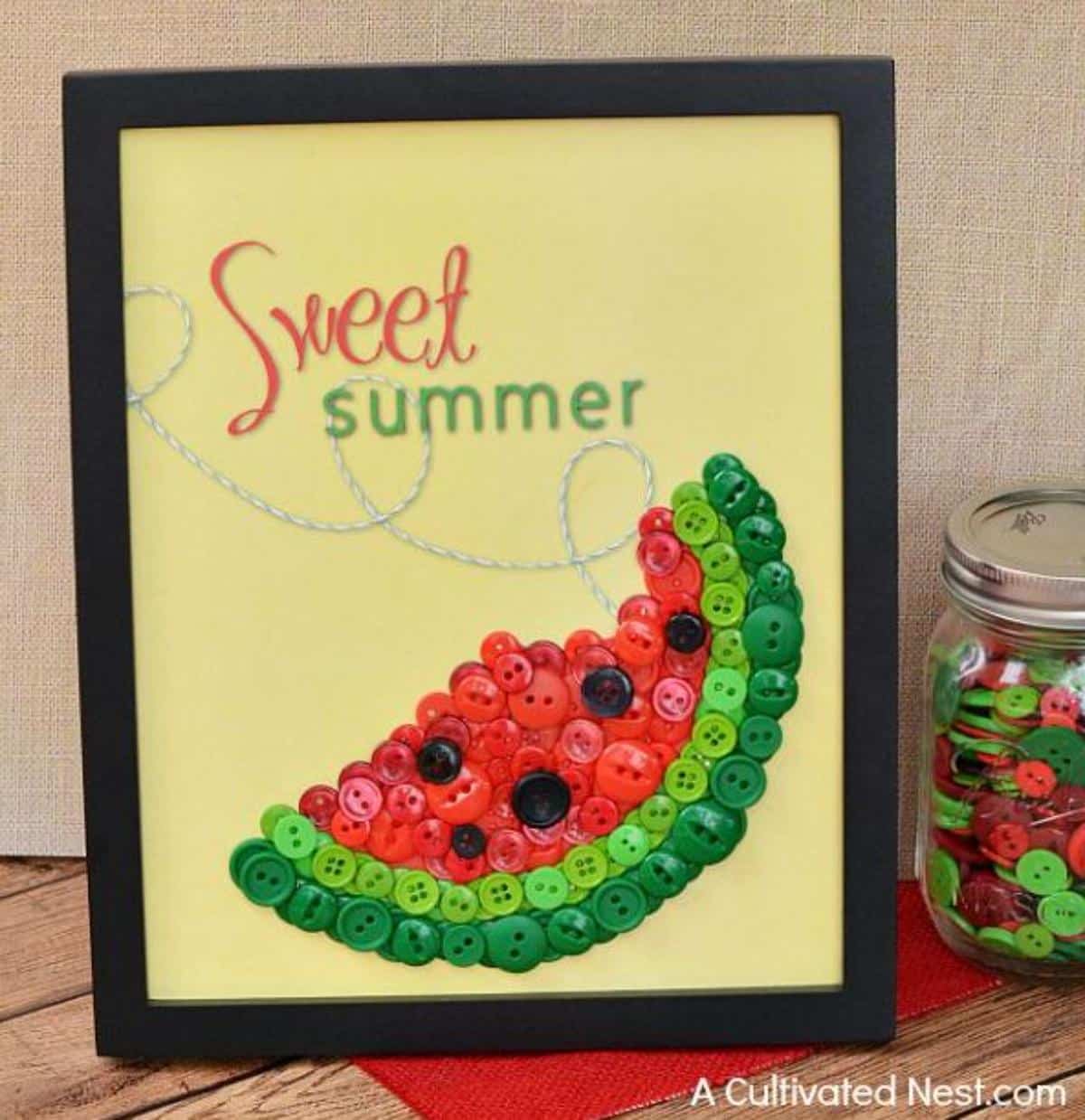DIY Sweet Summer Watermelon Button Craft