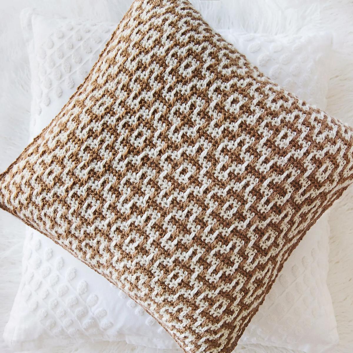 Mosaic Crochet Throw Pillow