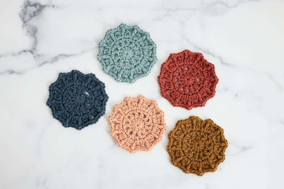 Sunburst Crochet Coasters