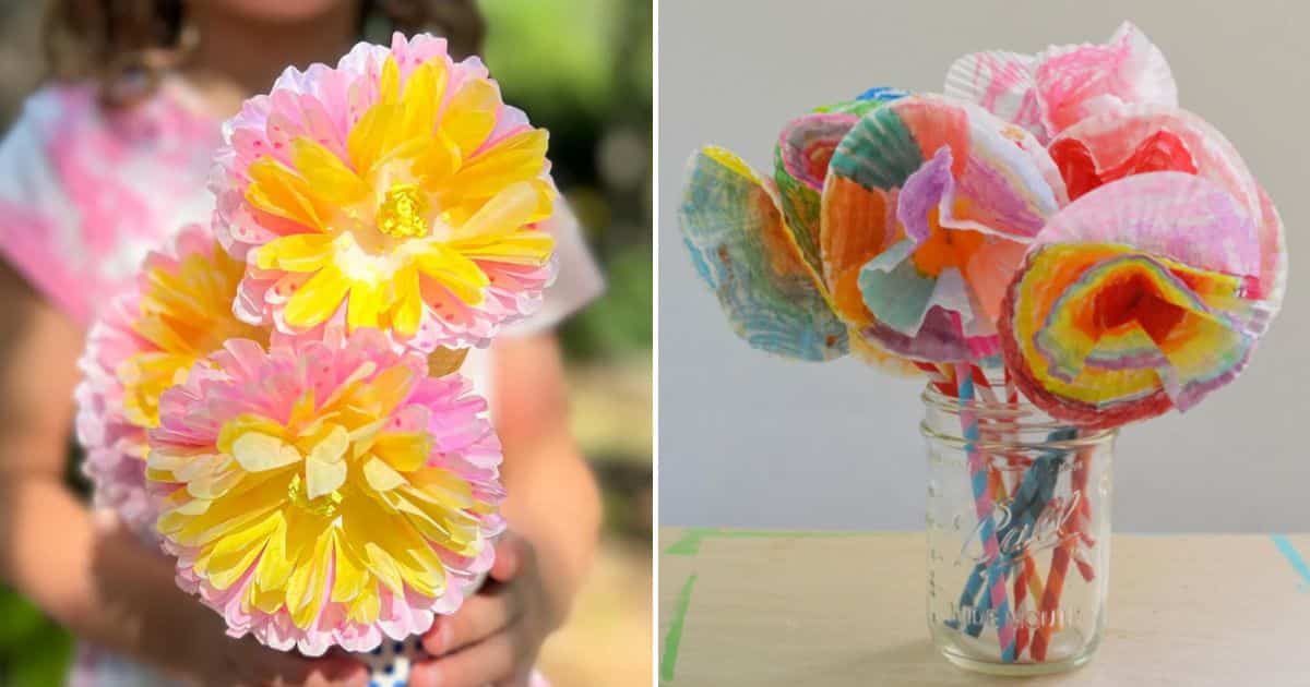 28 Cupcake Liner Flowers Crafts and Projects
