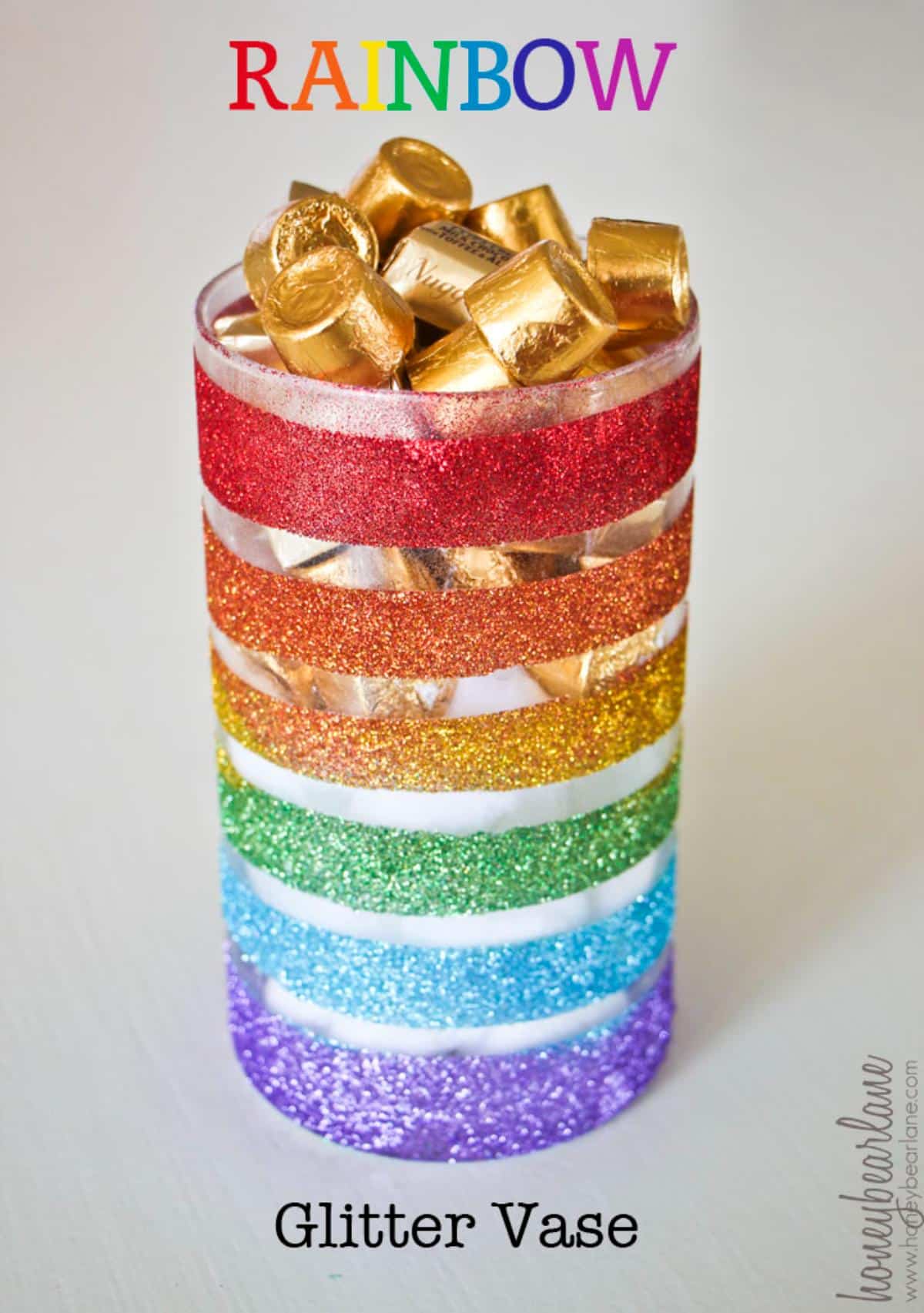 Rainbow Vase With Martha Stewart Glitter