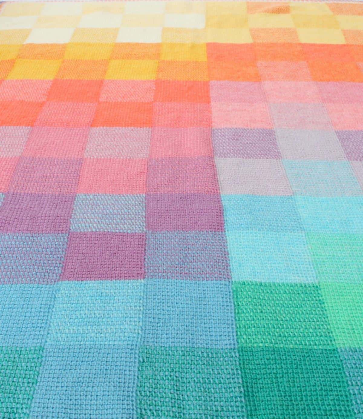 Tunisian Sunset Crochet Blanket