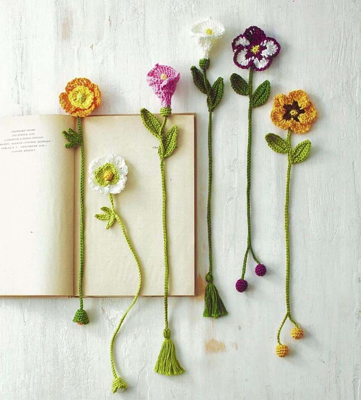 Flowers Crochet Bookmarks