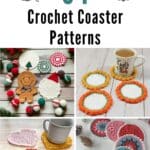 34 Crochet Coaster Patterns pinterest image.