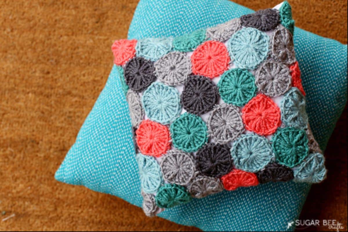 Crocheted Yo-Yo Pillow