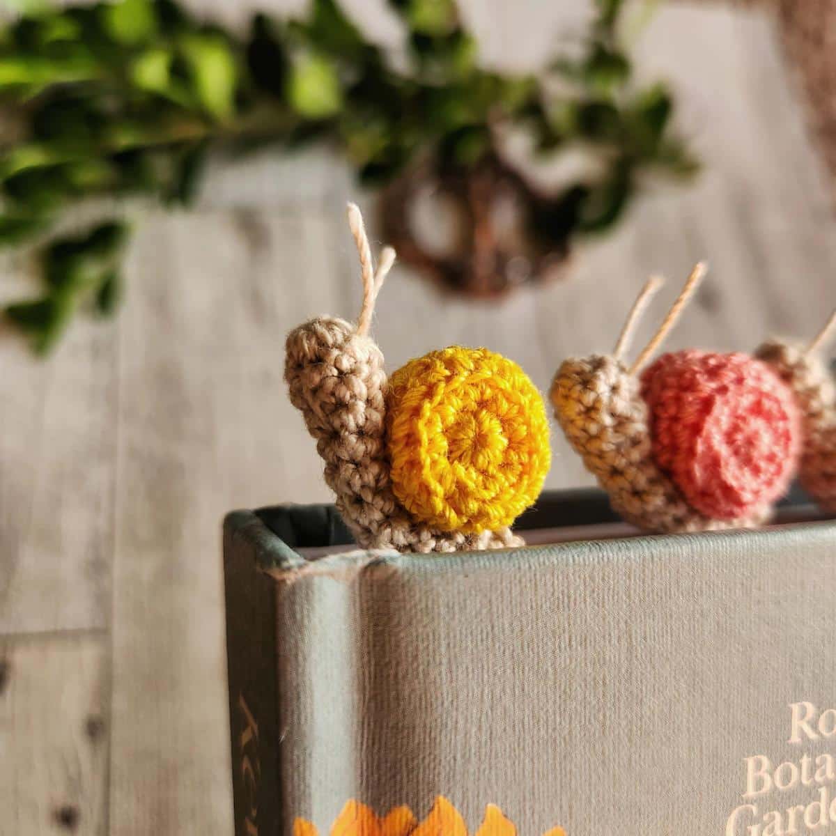 Crocheting Snail Bookmarks