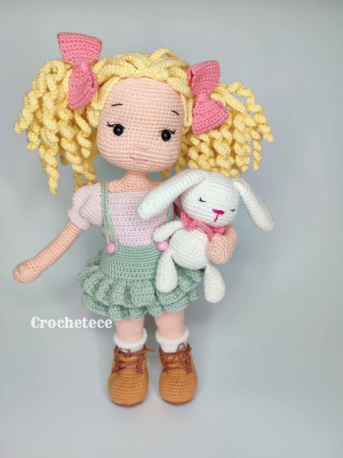 Jenny and Bunny Crochet Doll