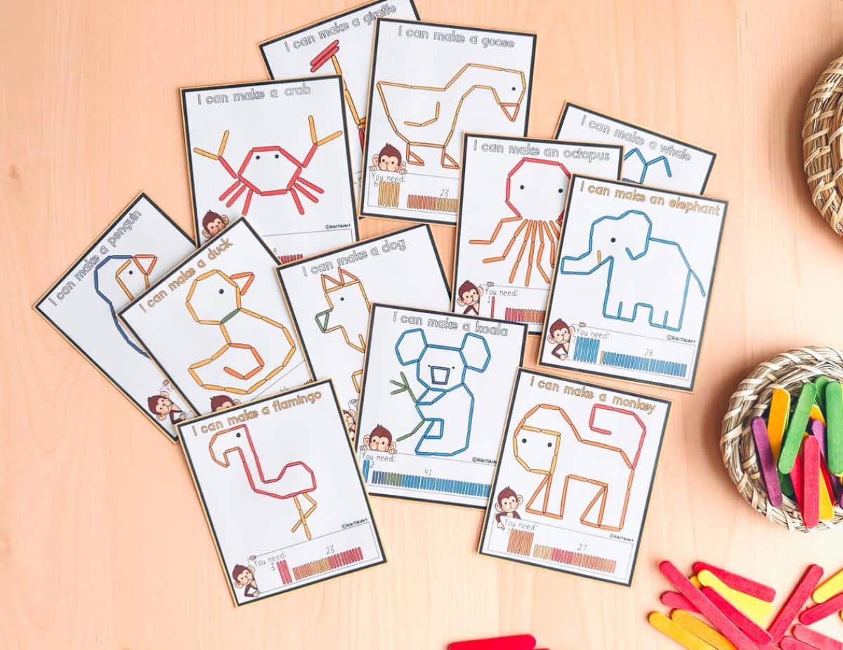 Animals Popsicle Sticks Activity for Toddlers