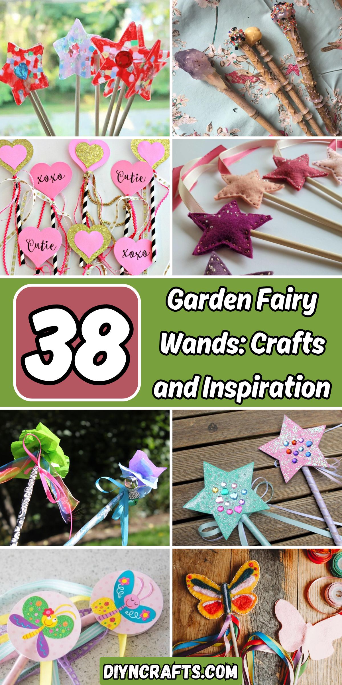 38 Garden Fairy Wands: Crafts and Inspiration collage.