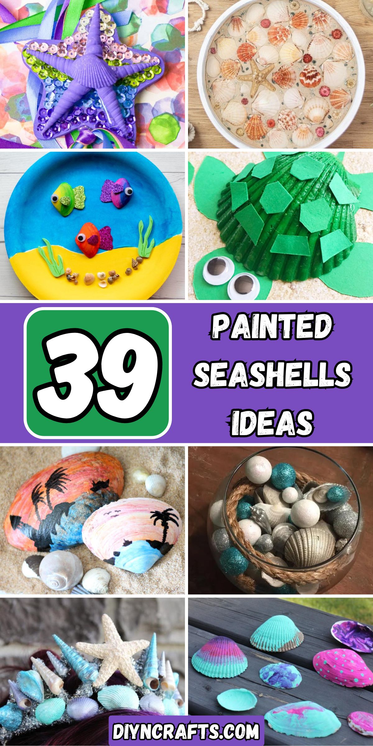 39 Painted Seashells Ideas collage.