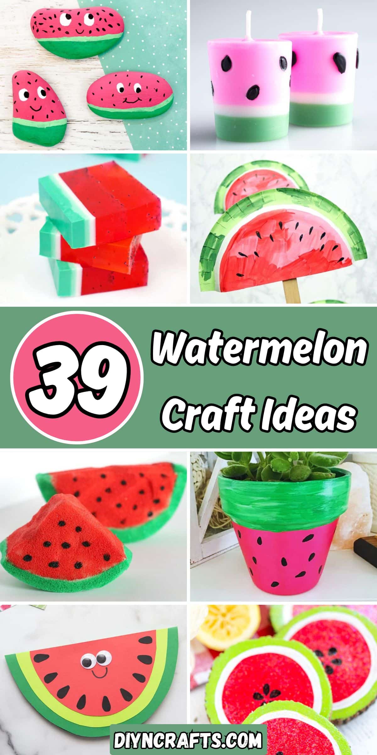 39 Watermelon Craft Ideas collage.