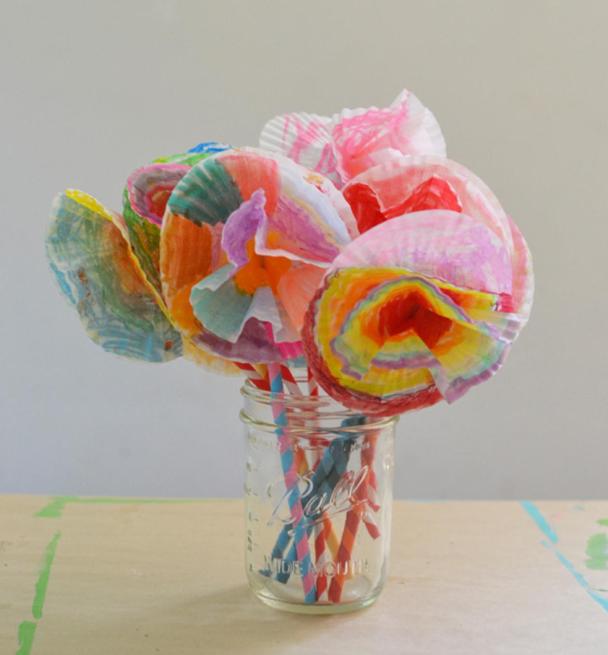 Cupcake Liner Flowers Easy Art Station