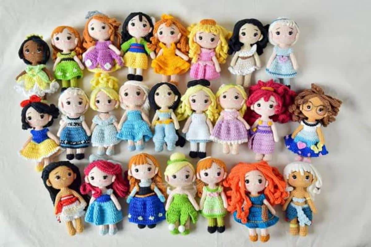 Bundle Of 24 Amigurumi Dolls