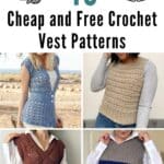 40 Barato ug Libre nga Crochet Vest Patterns pinterest image.