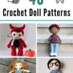 40 Crochet Doll Patterns pinterest image.