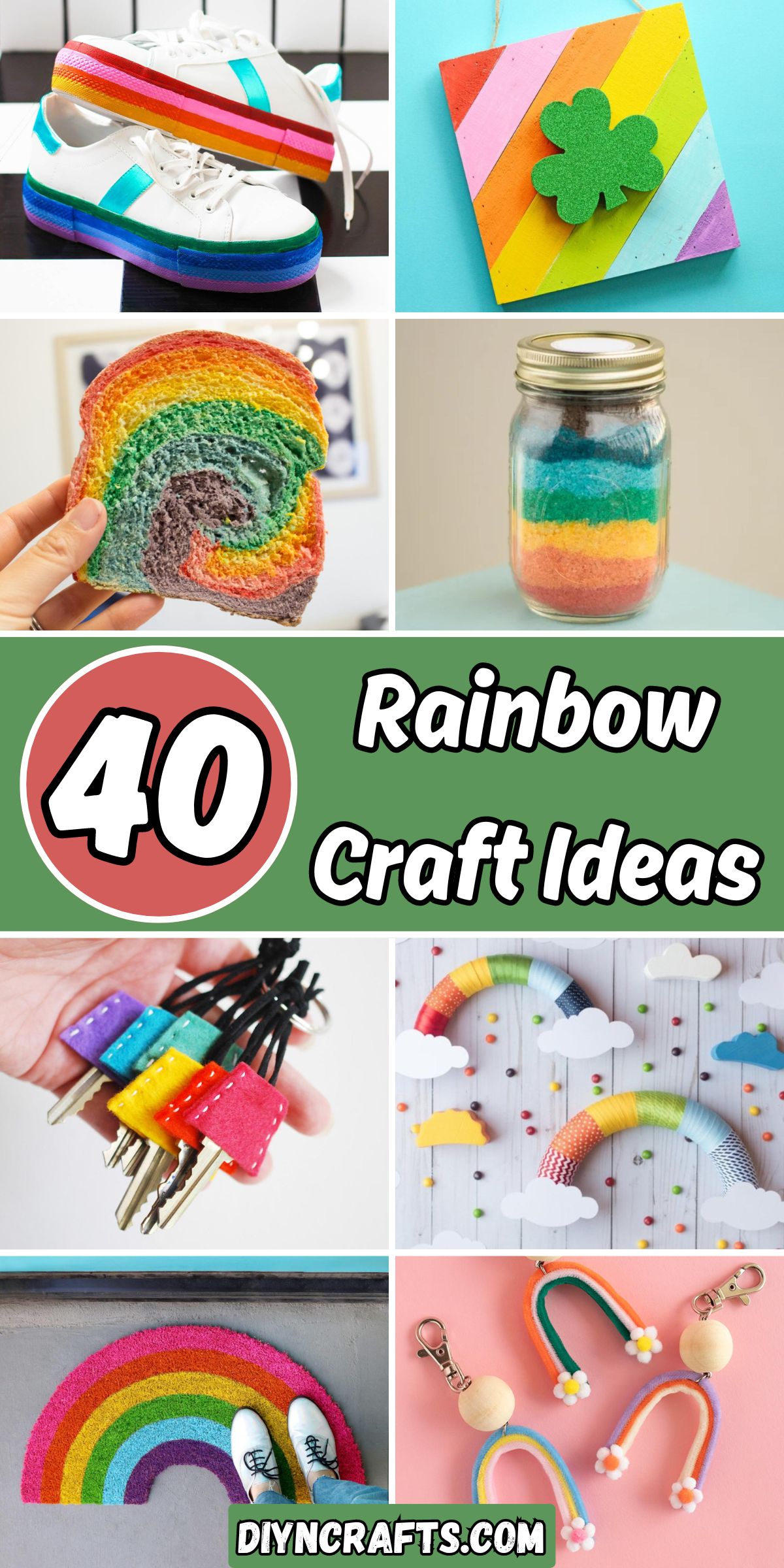 40 Rainbow Craft Ideas collage.