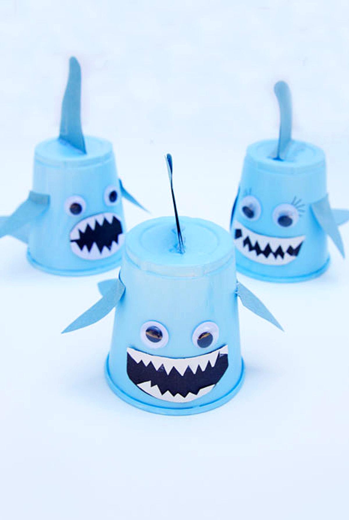 Baby Shark Craft Using Paper Cups