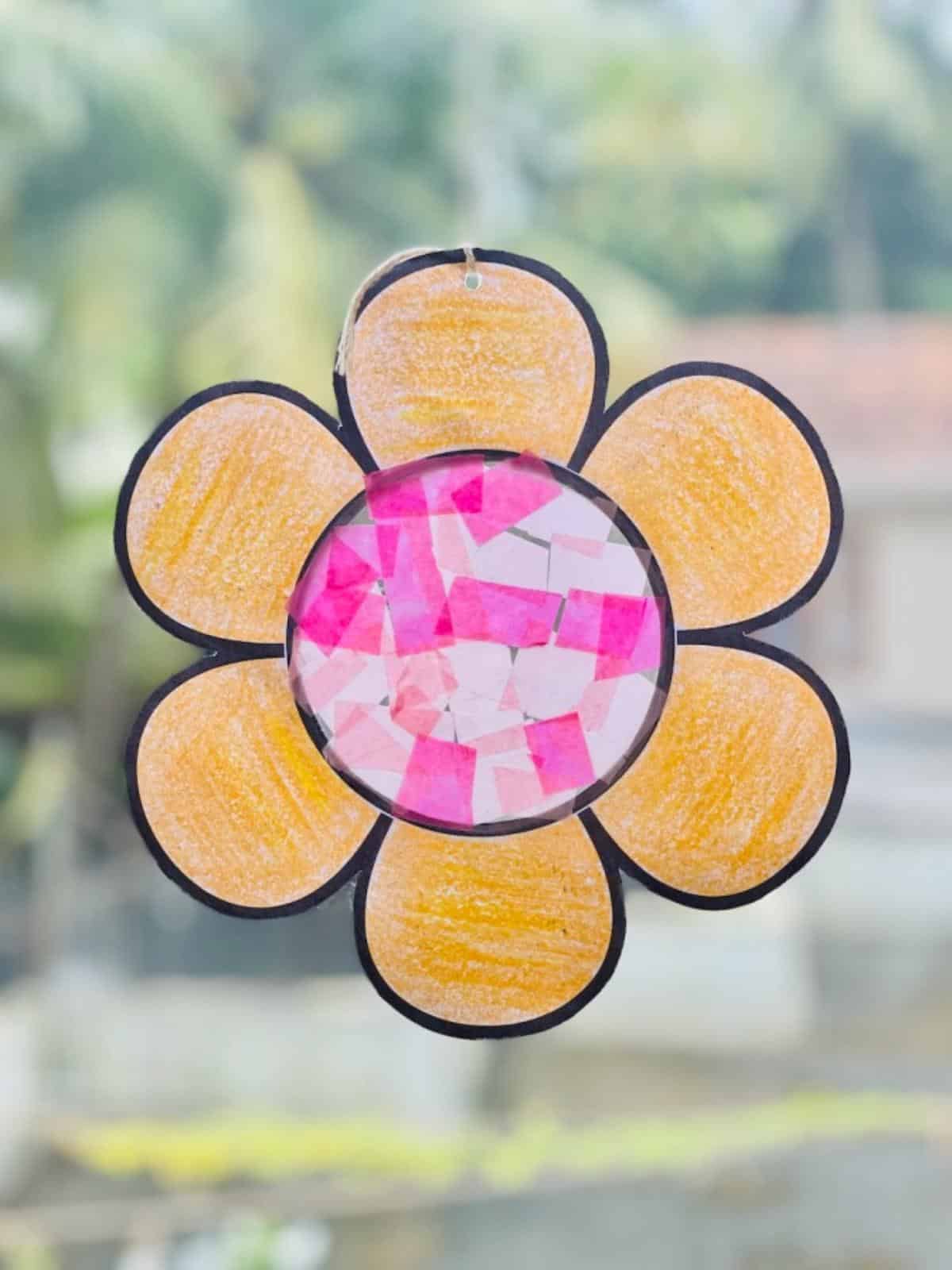 Suncatcher Craft for Kids With Tissue Paper