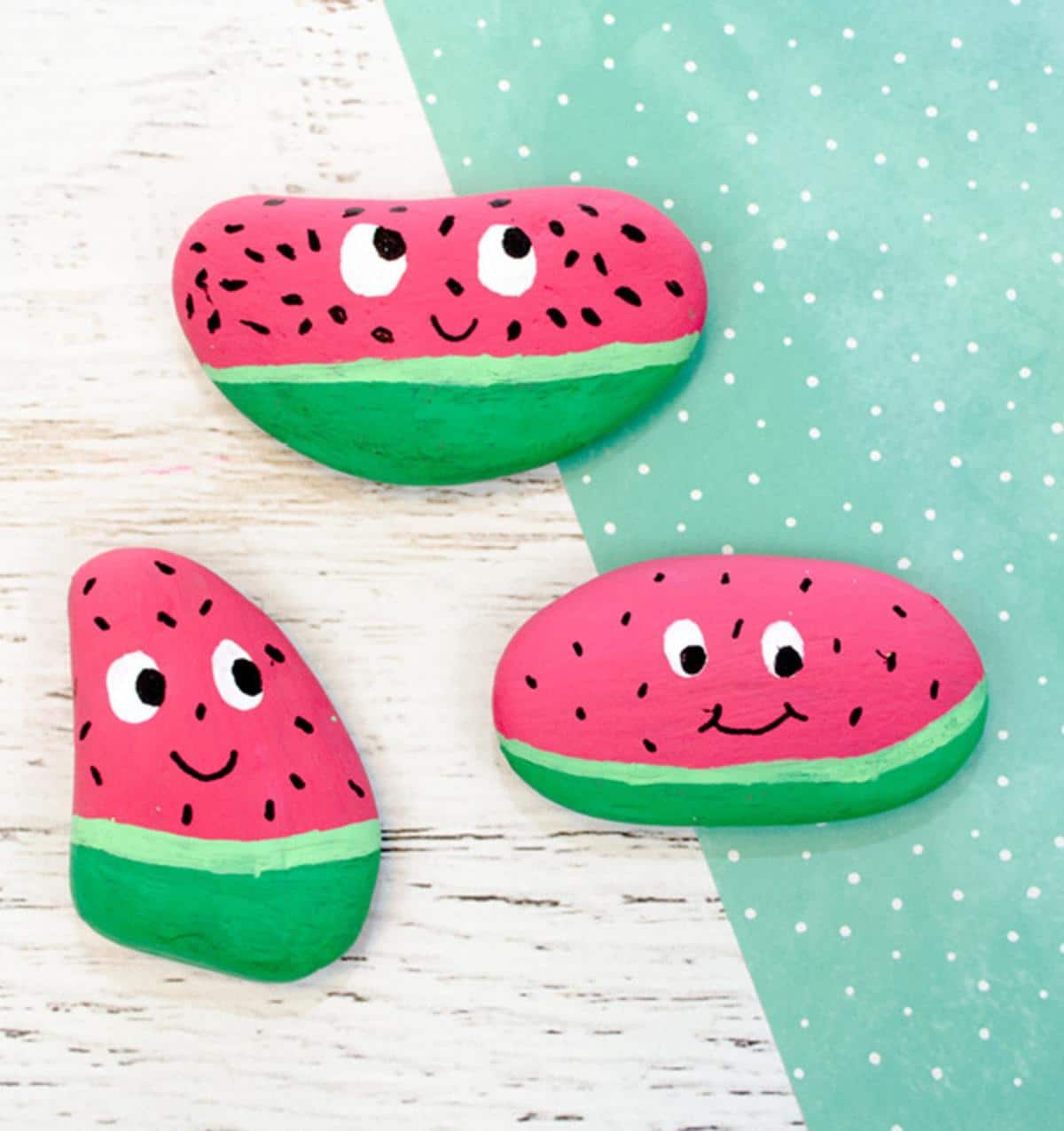 The Cutest Watermelon Painted Rocks for Kids To Make